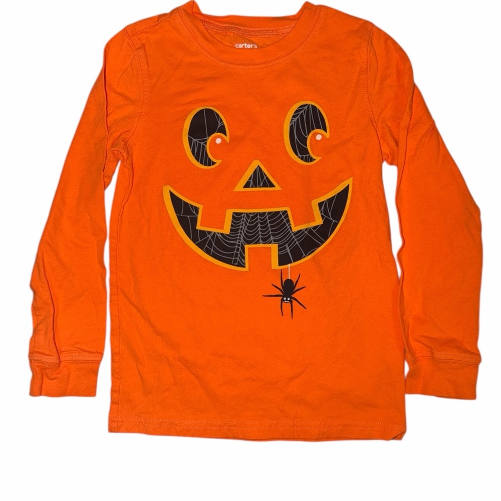 Carter's Orange Halloween Pumpkin Shirt